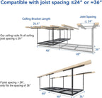 fleximounts 3x8 overhead garage ceiling storage rack adjustable on a desk or shelf