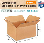 Small Moving & Shipping Boxes 8"L x 6"W x 4"H - Image 2