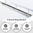 3 Ring Binder 0.5 Inch, PANDRI 6 Pack Binder Fits Letter Size 8.5'' x 11'' Paper - Image 3