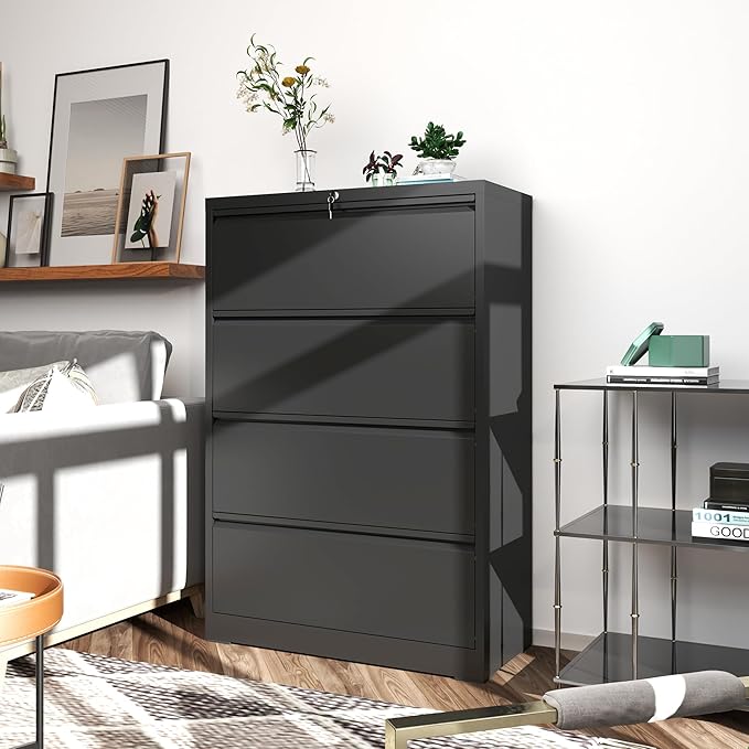 FLIXELIO File Cabinets 4 Drawer, Metal Office Storage Filing Cabinet - Image 7
