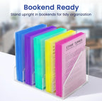 Sooez 25 Pack Clear Document Folder Project Pockets, Clear Plastic Folders Letter Size Plastic Document Folders Paper Poly Jacket Sleeves Folders Copy, 5 Assorted Colors