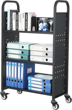 VEVOR Rolling Library Book Cart, 330 lbs Capacity, 30.3 x 15 x 48.0-Inch - Image 9