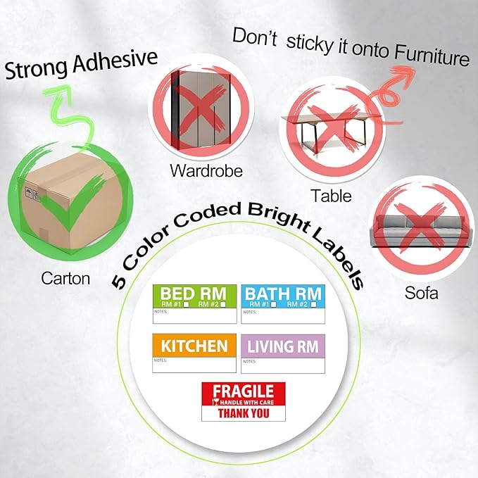 Yoget 42x90mm Large Home Moving Labels - Image 4