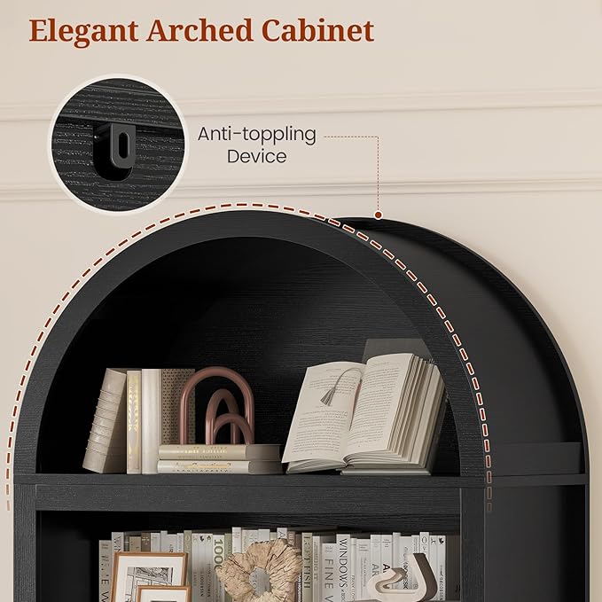 81" Tall Arched Cabinets, Bookcase - Image 3