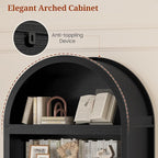 81" Tall Arched Cabinets, Bookcase - Image 3