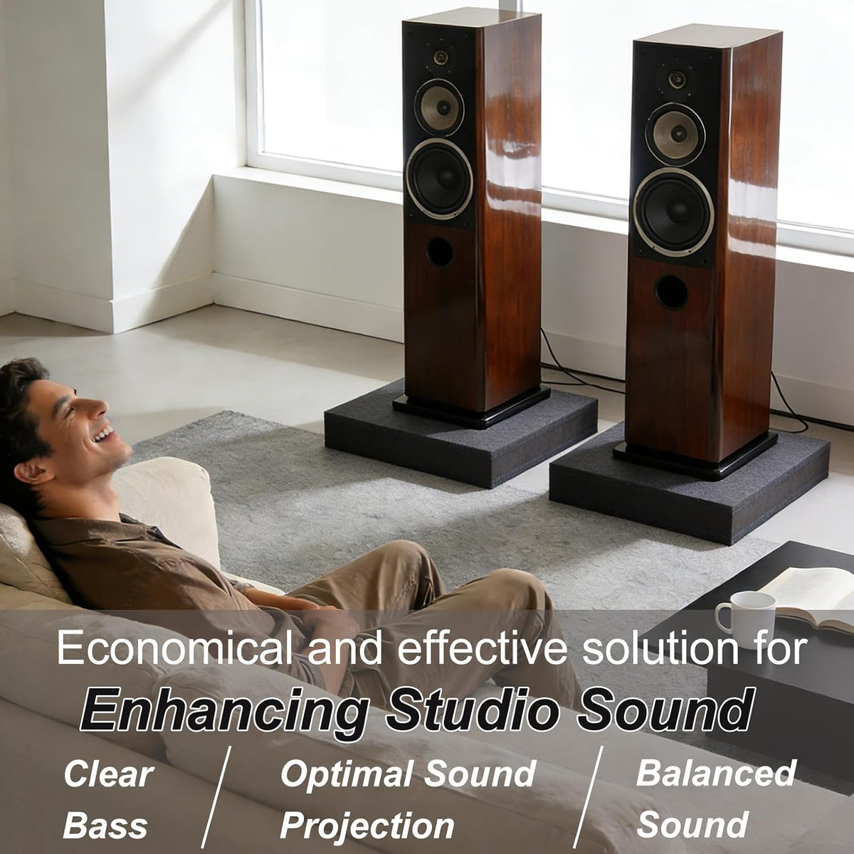 2-Pack Studio Monitor Speaker Noise Isolation Pads 3-Layer Acoustic Stand Ris...