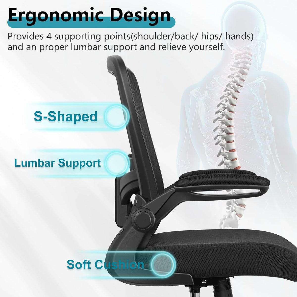 felixking office chair, ergonomic desk chair breathable mesh, view 9