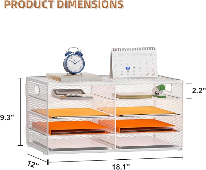 Marbrasse 5 Tier Desktop Literature Organizer, Mesh Paper Organizer Desk - Image 3