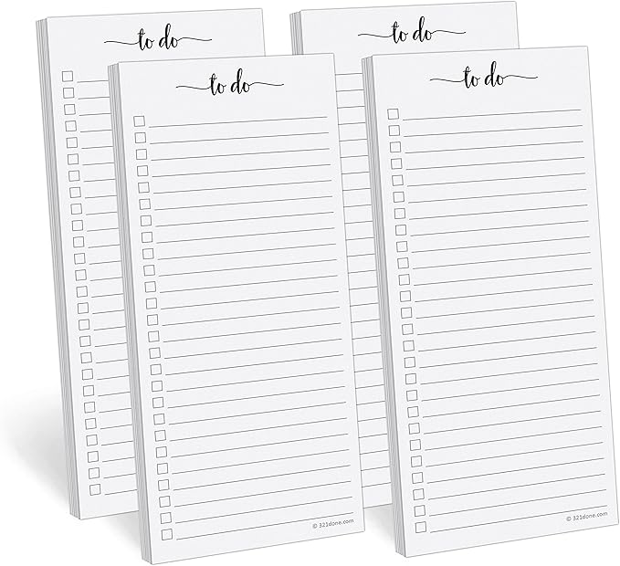 321Done To Do List Notepad 4-Pack, 3.7 x 8.5 by 321Done