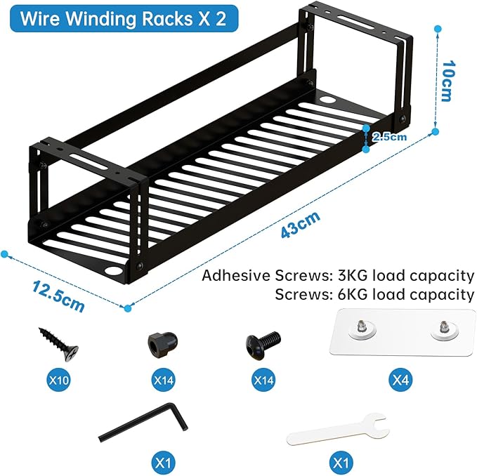 PAVSTINE Under Desk Cable Management Tray, 17 in Metal Cable Tray Basket - Image 4