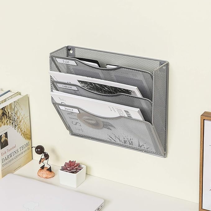 EasyPAG 3 Pocket Mesh Wall File Organizer, Hanging Paper Folder Holder - Image 6