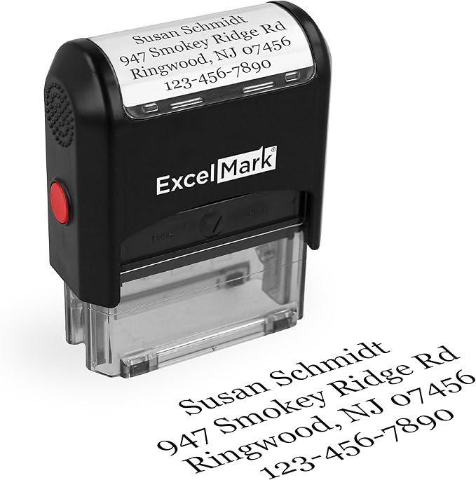 ExcelMark Custom Stamp – Clear & Crisp Impressions – Personalized Self-Inking by ExcelMark