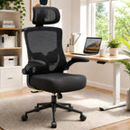 Ergonomic Office Chair, High Back Mesh Computer Chair with Molded Foam Cushion, Adjustable Headrest, Lumbar Support, Tilt Lock and Coat Hanger for Home Office