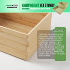 2-Piece Large Bamboo Storage Box Set, 7.1 in High Stackable Deep-Drawer - Image 4