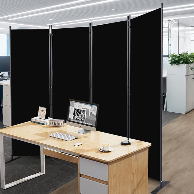 CHOSENM Room Divider, 4 Panel Folding Privacy Screens - Image 7