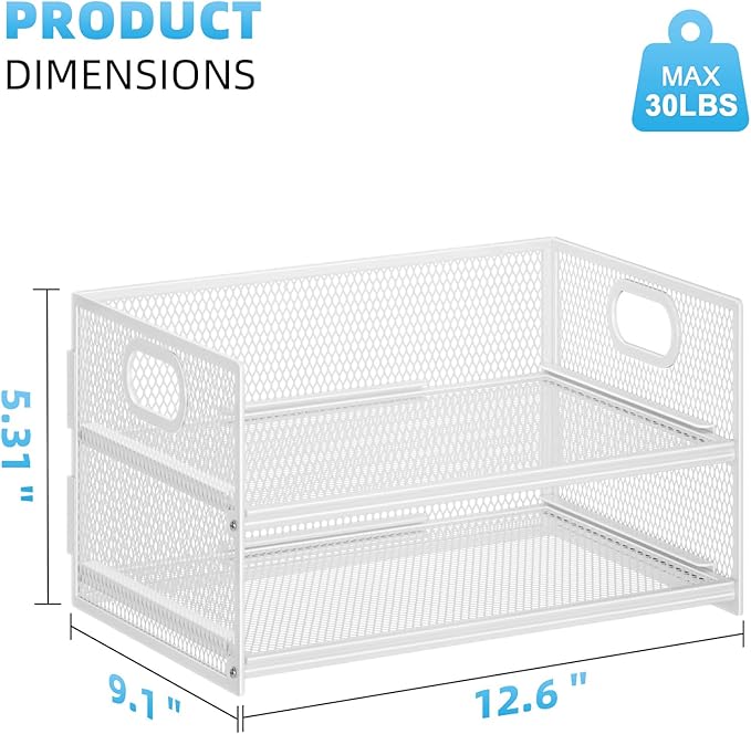 Marbrasse 2 Tier Paper Organizer Letter Tray, Mesh File Organizer - Image 5