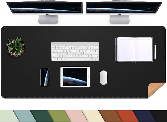 AFIING Leather Desk pad Protector, Large Non-Slip Office Desk Mat by AFIING