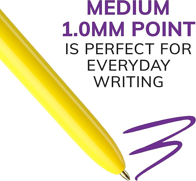 BIC 4-Color Retractable Ballpoint Pen, Long-Lasting Ink and Comfortable Wide - Image 3