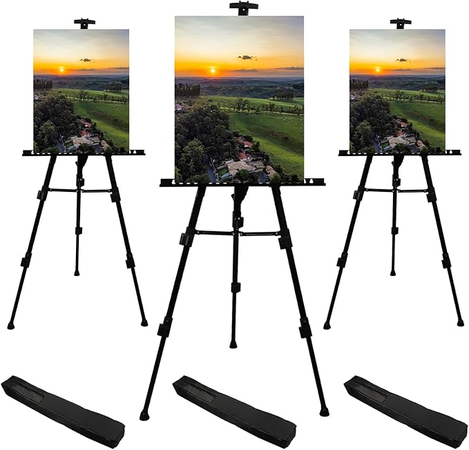 RRFTOK Artist Easel Stand, Metal Tripod Adjustable Easel by RRFTOK