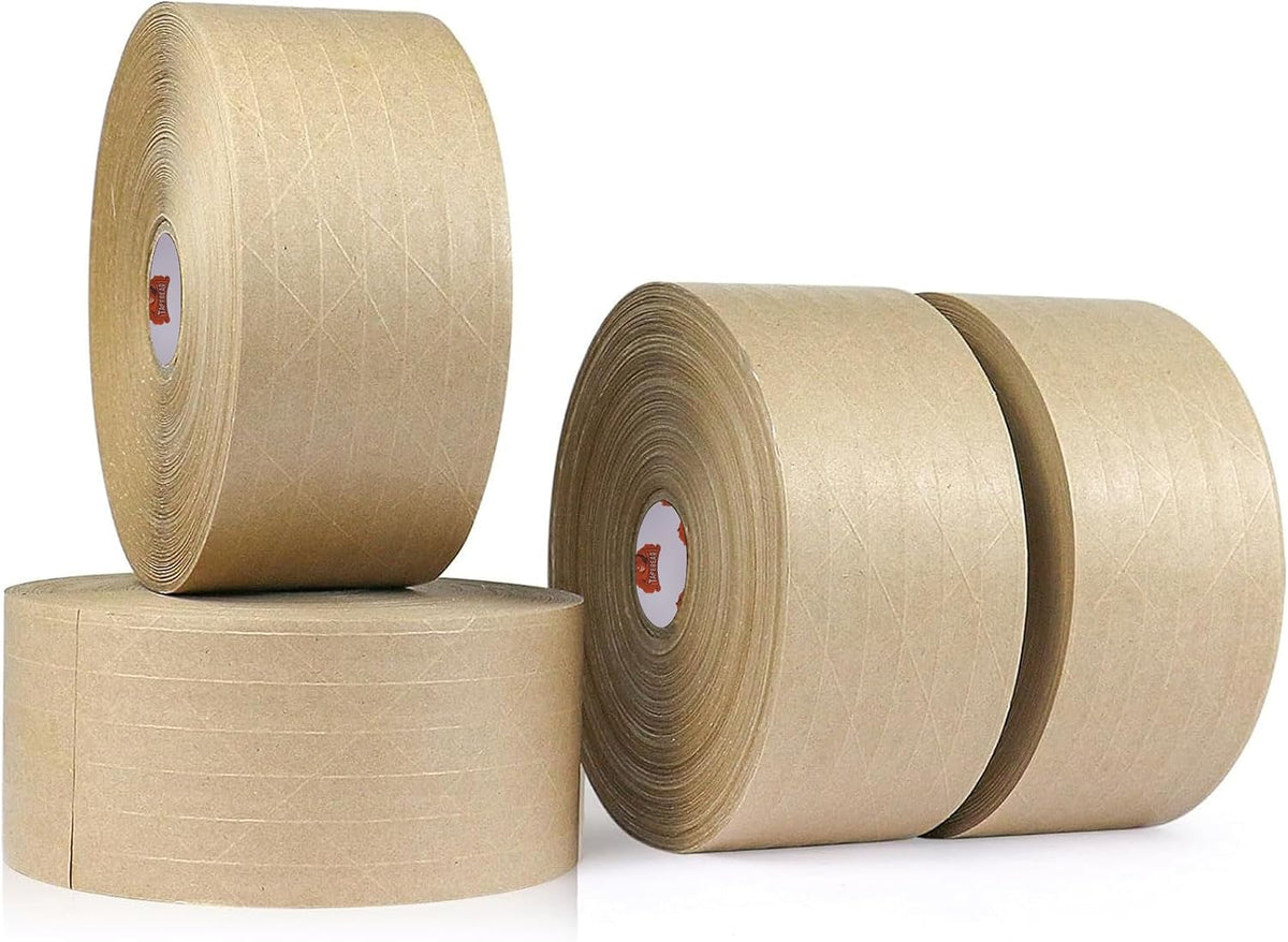 TAPEBEAR 1.5" Core Water Activated Tape, Fiber Reinforced Gummed Tape 2.75inch