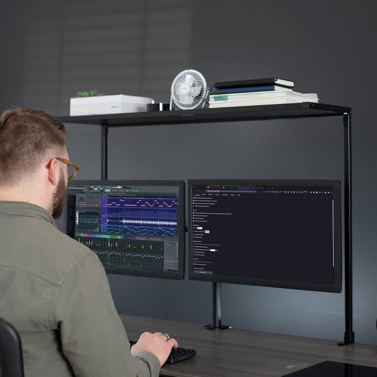 VIVO Clamp-on 42 in Overhead Desk Shelf Mount