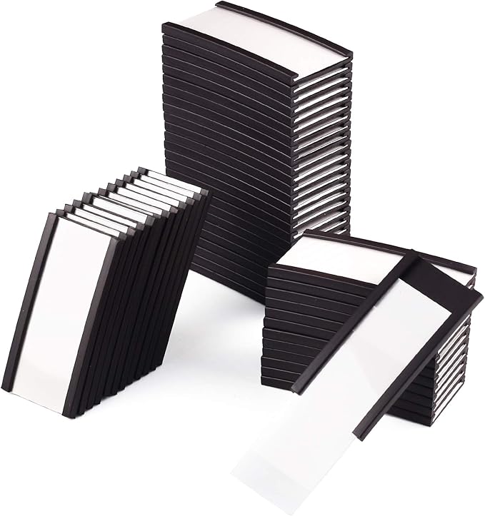 LLPT Magnetic Label Holder 2” x 1” 50 Packs C Channel 300g White Paper Cards by LLPT-AllAboutAdhesiveTapes