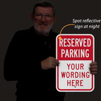 SmartSign 18 x 12 inch Custom “Reserved Parking” Metal Sign, Add Text, 63 mil - Image 5