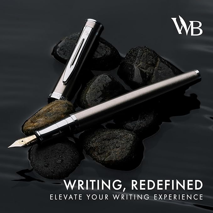 Wordsworth & Black Fountain Pen Set, Medium Nib, Includes 24 Pack Ink Cartridges - Image 2