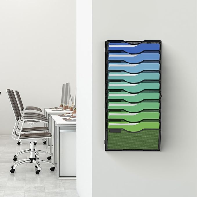 Kuntine.B Wall File Organizer Office Hanging Magazine Holder Wall File Organizer - Image 6