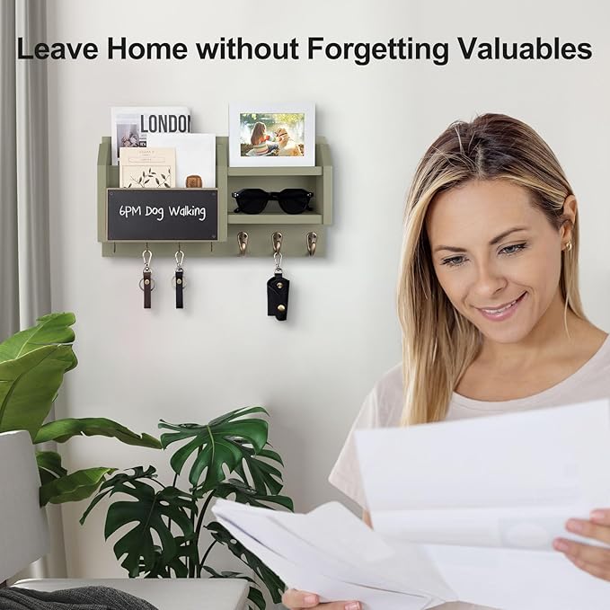 Lwenki Mail and Key Holder – Wall Mount Key Hanger - Image 3