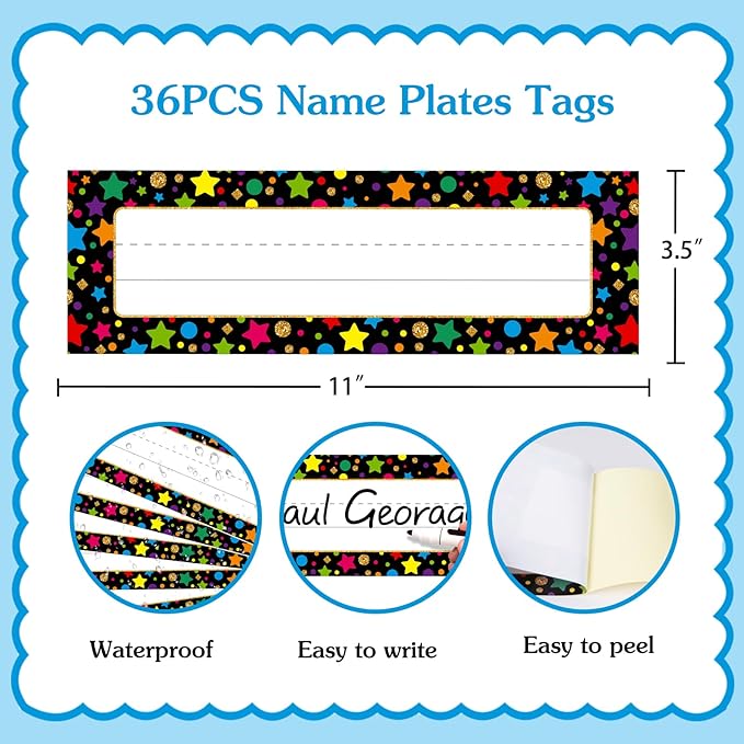 FaCraft 36Pcs Desk Name Plates for Classroom School - Image 7