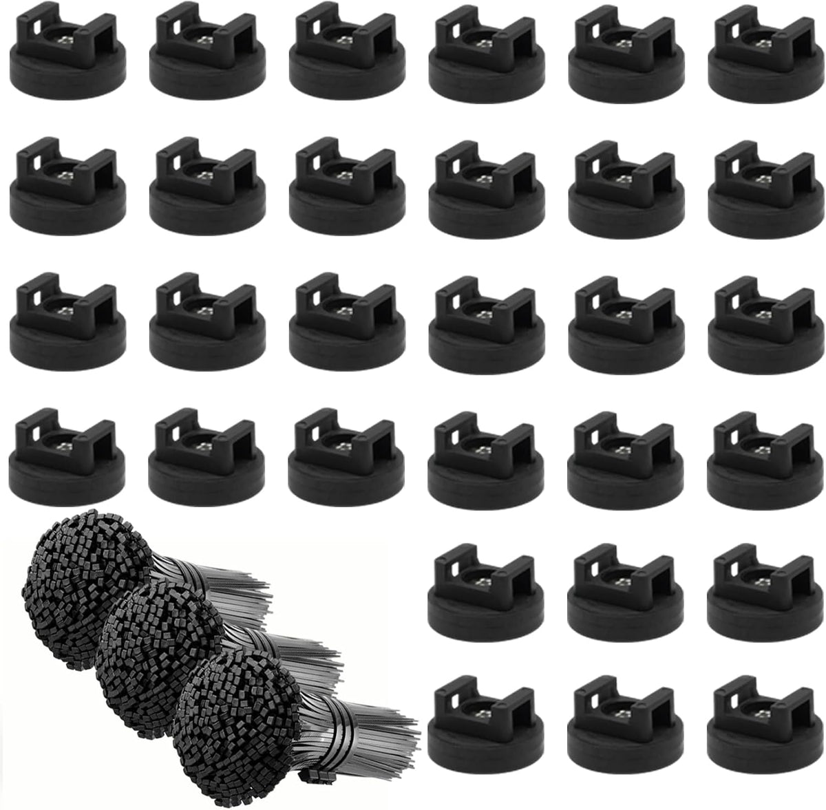 30 Pcs Magnetic Zip Tie Mounts with 300 Cable Ties Magnetic Cable Clips Magne...