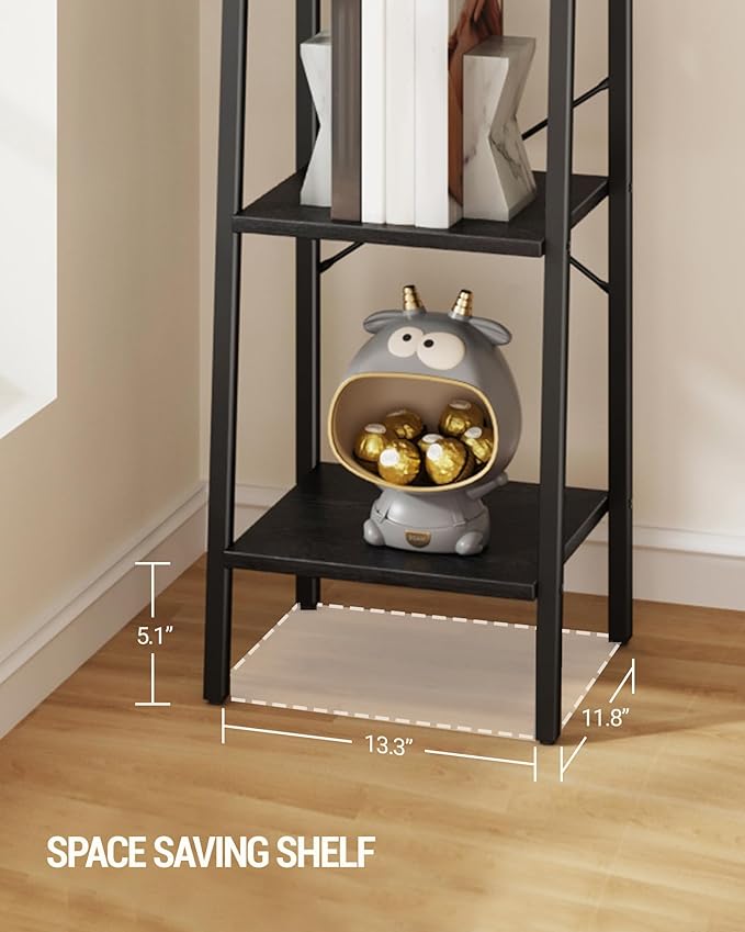 Hzuaneri Ladder Shelf, Bookshelf Bookcase, Freestanding Corner Storage Shelve - Image 7