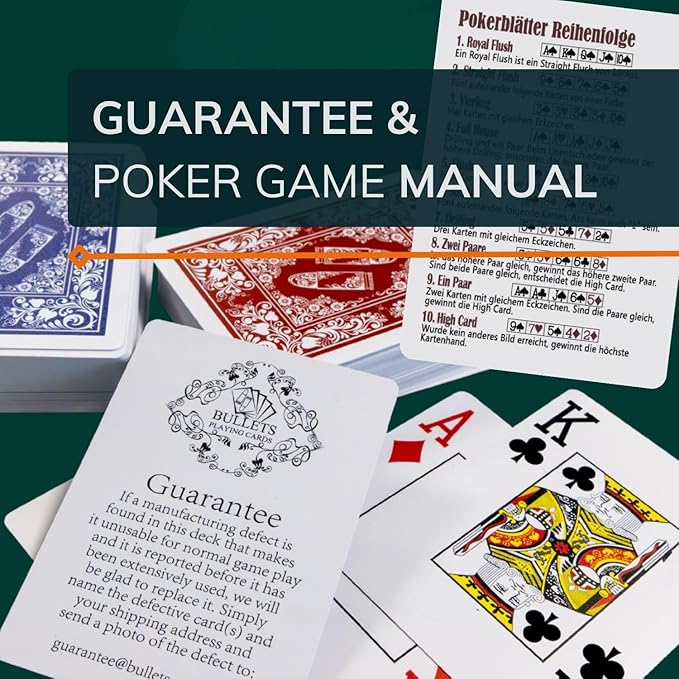 Bullets Playing Cards | Waterproof Plastic Playing Cards – 2 Decks Poker Size - Image 6
