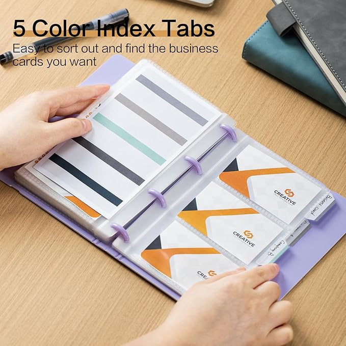 deli Business Card Holder, 180 Cards Book Portable Business Card Organizer - Image 2