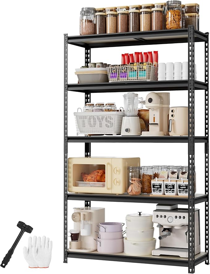 WORKPRO 5-Tier Storage Shelf, for Basement, 35.4”Wx15.7”Dx72”H by WORKPRO
