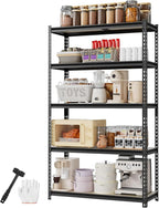 WORKPRO 5-Tier Storage Shelf, for Basement, 35.4”Wx11.8”Dx72”H by WORKPRO