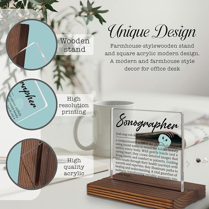 Sonographer Gifts, Thank You Desk Sign - Image 3