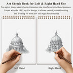Fuxi 9" x 12" Sketch Book, Top Spiral Bound Sketch Pad, 100 Sheets 68lb/100gsm - Image 7