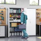 letaya metal storage cabinet with lock door and shown in use