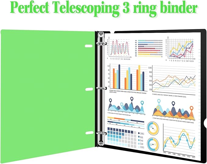 INFUN Telescoping 3 Ring Binder, Portable Plastic 0.75 inch 3 Ring Binder - Image 4