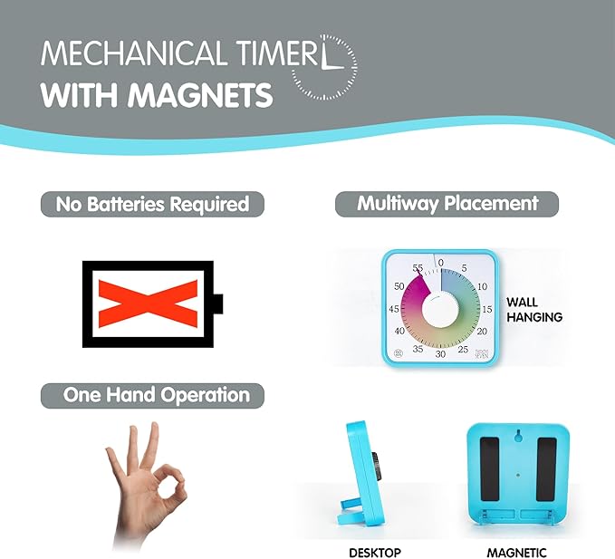 Visual Timer 7.5 inch; 60 Minute 1 Hour Countdown Timer - Image 2