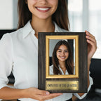 Employee of The Quarter Plaque Award Photo Plaque, Appreciation Plaque for Best Employee, 8"X10" Plaque Holds A 4"X6" Photo Wood Award Plaques for Home, Office or Business Decor