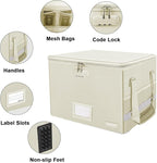 ENGPOW File Box with Lock, Fireproof Document Box with Zipper Lid, Collapsible - Image 3
