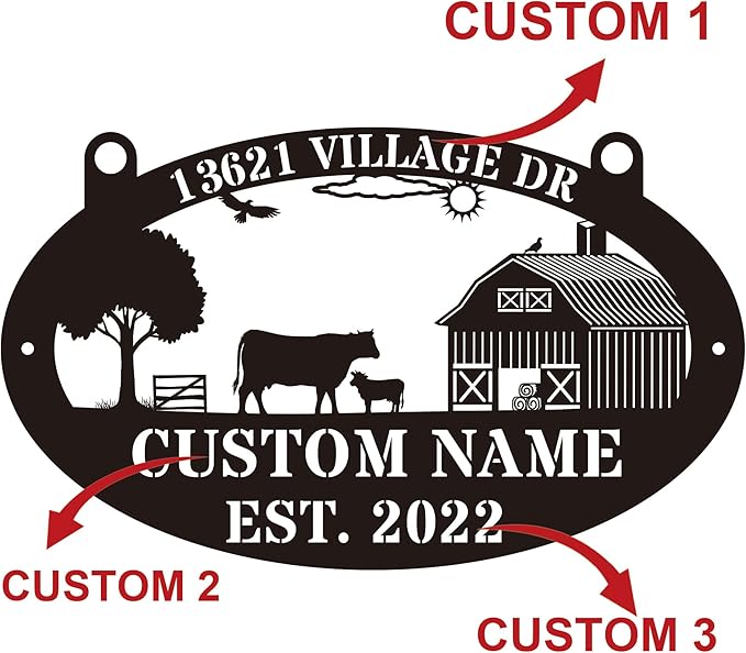 Custom Farmhouse Metal Sign | Personalized Last Name & Established Date Farm - Image 4