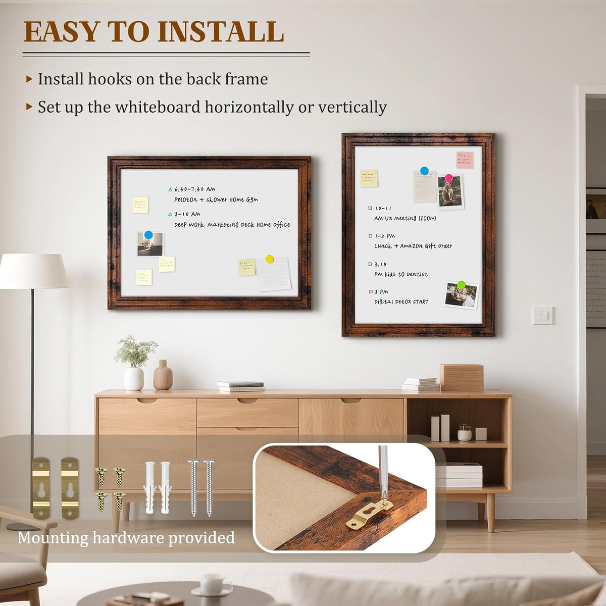 White Board for Wall, 24'' x 18'' Magnetic Dry Erase Board, B...