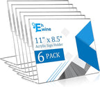 EHWINE 6 Pack 8.5 x 11 Acrylic Sign Holder Horizontal, Slanted Back Paper by EHWINE