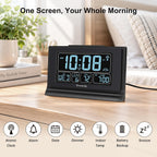 dreamsky atomic alarm clocks for bedrooms with battery shown in use