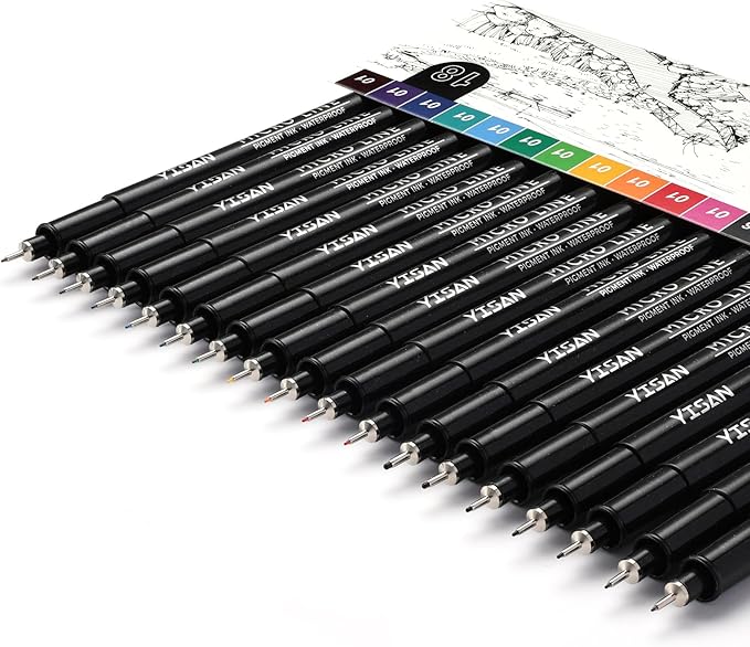 YISAN 18-Pack Colored Drawing Pens by YISAN