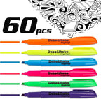 Dabo&Shobo Highlighters, 60 Bulk Pack Highlighter, Chisel Tip, Quick Drying - Image 3